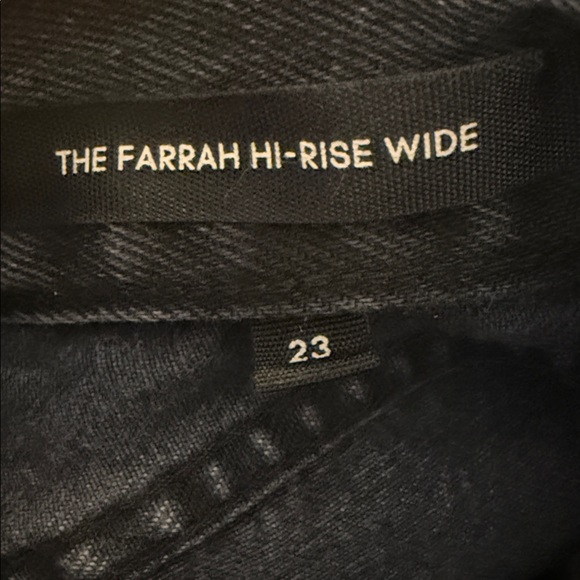 Denim Forum The Farrah Hi-Rise Wide Jean - Black - Picture 13 of 13